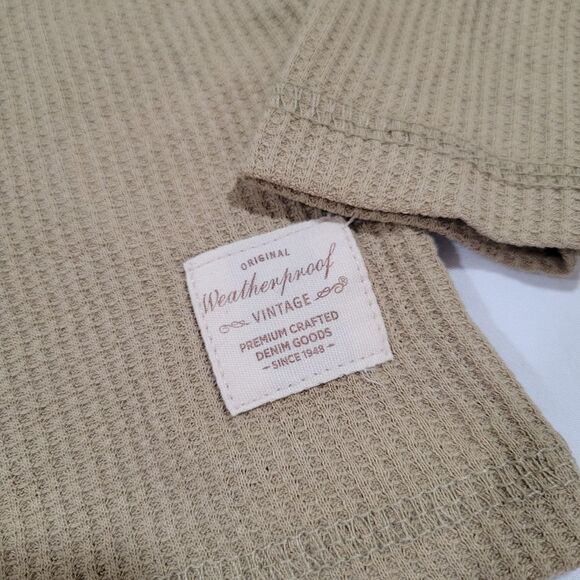 Weatherproof Vintage Size 5 Tan Long Sleeve Henley Shirt - Picture 2 of 4